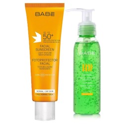 Babe Facial Sunscreen Güneş Kremi SPF50 50ml & Aloe Vera Jel 100ml Babe Facial Sunscreen Güneş Kremi SPF50 50ml & Aloe Vera Jel 100ml