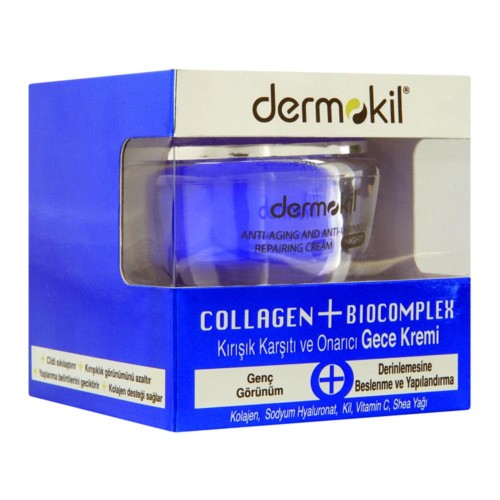 Dermokil Collagen + Biocomplex Yaşlanma Belirtilerine Karşıtı Gece Bakım Kremi 50ml Dermokil Collagen + Biocomplex Yaşlanma Belirtilerine Karşıtı Gece Bakım Kremi 50ml