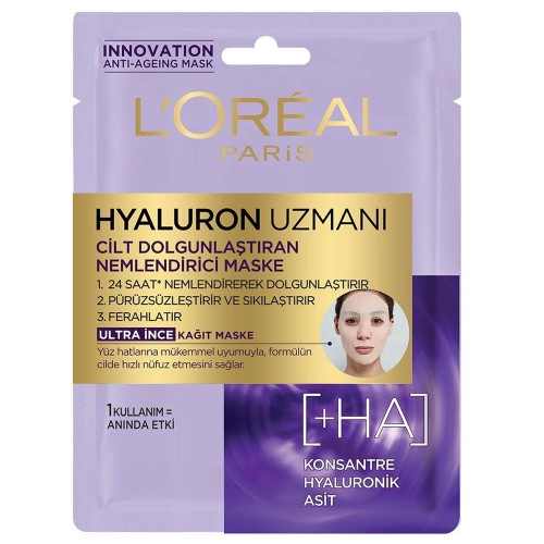 Loreal Paris Hyaluron Uzmanı Kağıt Yüz Maskesi Loreal Paris Hyaluron Uzmanı Kağıt Yüz Maskesi