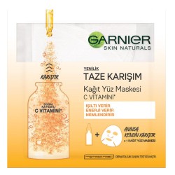 Garnier Taze Karışım Kağıt Yüz Maskesi C Vitamini 33gr Garnier Taze Karışım Kağıt Yüz Maskesi C Vitamini 33gr