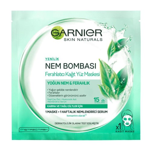 Garnier Ferahlatıcı Kağıt Yüz Maskesi Yeşil 32 gr Garnier Ferahlatıcı Kağıt Yüz Maskesi Yeşil 32 gr