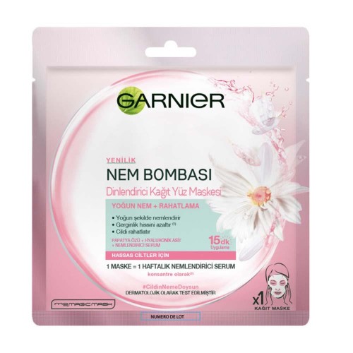 Garnier Ferahlatıcı Kağıt Yüz Maskesi Yeşil 32 gr Garnier Ferahlatıcı Kağıt Yüz Maskesi Yeşil 32 gr