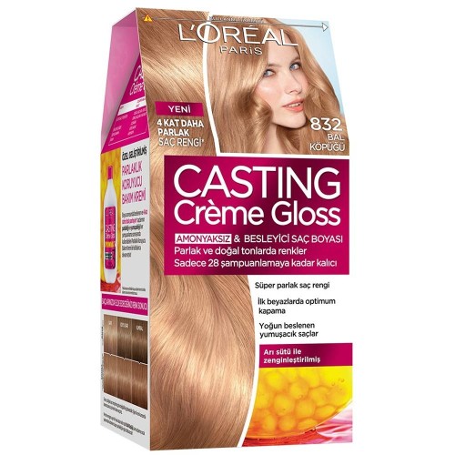 Loreal Paris Casting Crème Gloss Saç Boyası - 832 Bal Köpüğü Loreal Paris Casting Crème Gloss Saç Boyası - 832 Bal Köpüğü
